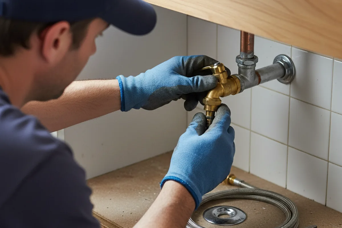 Shutoff valve and fitting work during Faucet and Fixture Repair in Commercial Point
